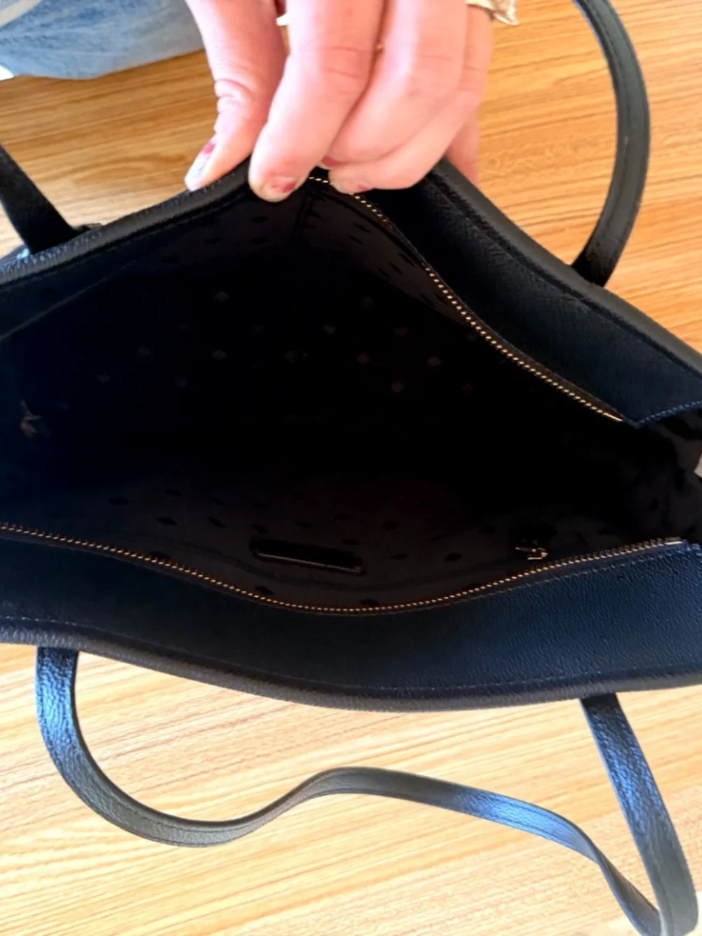 Kate Spade New York Black Pebbled Leather Large Tote Shoulder Bag